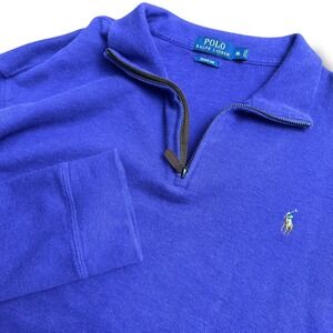 Polo‎ Ralph Lauren Estate Rib Quarter Zip Pullover Sweatshirt Mens XL Purple